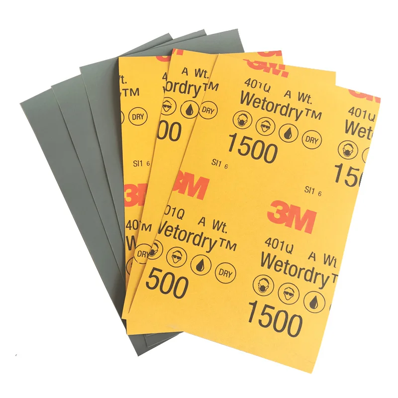 3M 401Q Water Sandpaper 139 x 228mm Car Scratch Beauty Repair Fine Ground 1500/2000 Grit Abrasive