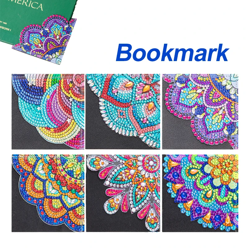 

Алмазная живопись «сделай сам», книга, угловая Обложка, закладки, Алмазная мозаика, мандала, цветы, студенческие канцелярские принадлежност...