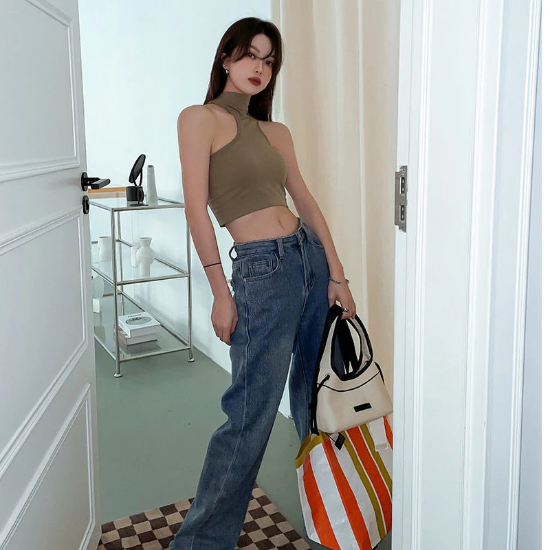 Уличная одежда пикантный укороченный корсет с высоким воротником женский топ