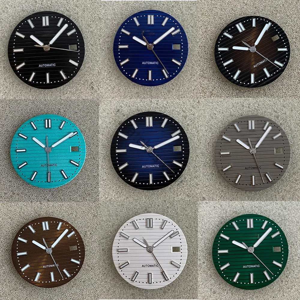 

30.5mm Green Luminous Watch Dial + Hands for NH35/NH36 Movement Men and Women Watch Replacement Parts Watch Faces with S logo