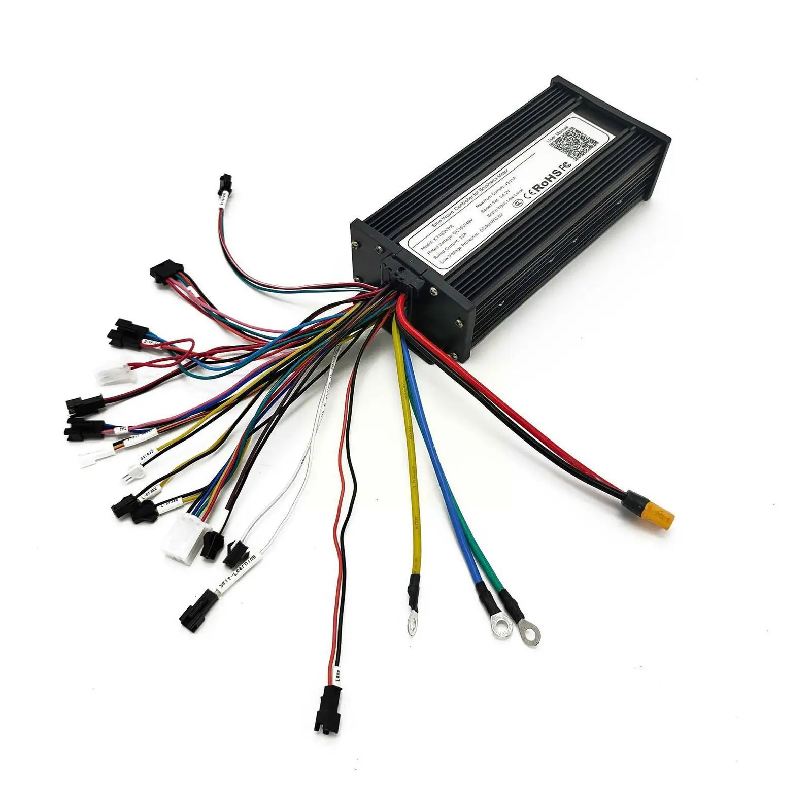 

Electric Bicycle Controller 36V-52V 1200W-1800W 45A Sine Black Controller Wave 3-Mode I4C3