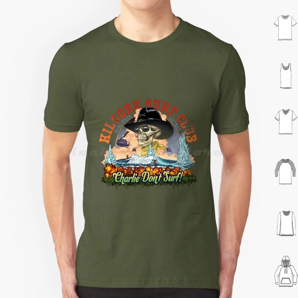 

Kilgore Surf Club T Shirt Big Size 100% Cotton Surfing Apocalypse Now Fan Art Apocalypse Now Col Kilgore Charlie Dont Surf