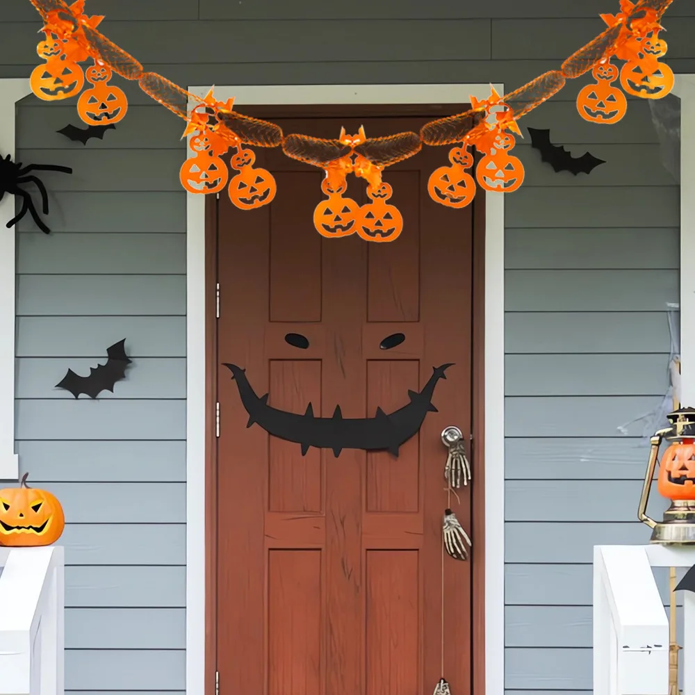 Гирлянда на Хэллоуин паук летучая мышь ячеистый баннер внутреннее украшение