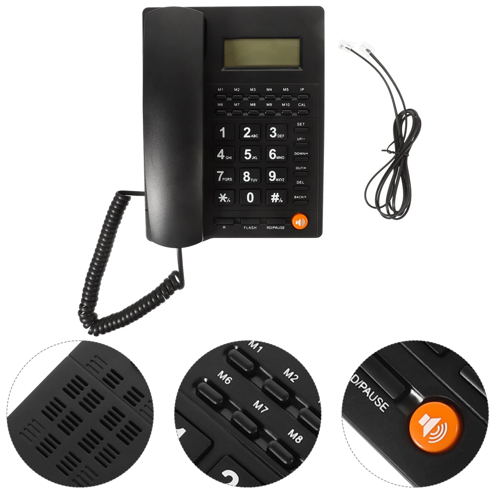 

Household Wired Telephone Desk Phones Landline Telephones Seniors Hotel Large Button Corded Big