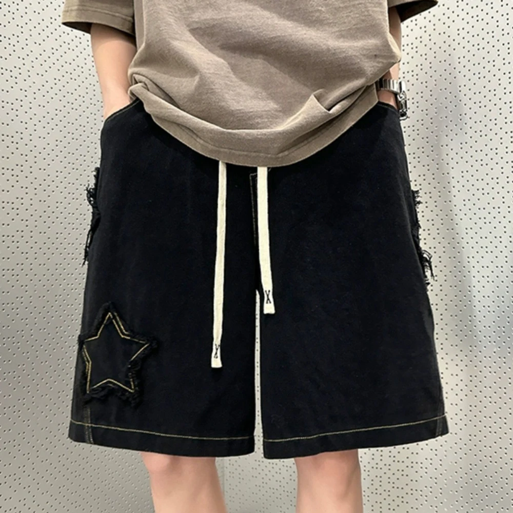 Шорты мужские из джинсовой ткани винтажные повседневные Мешковатые Свободные