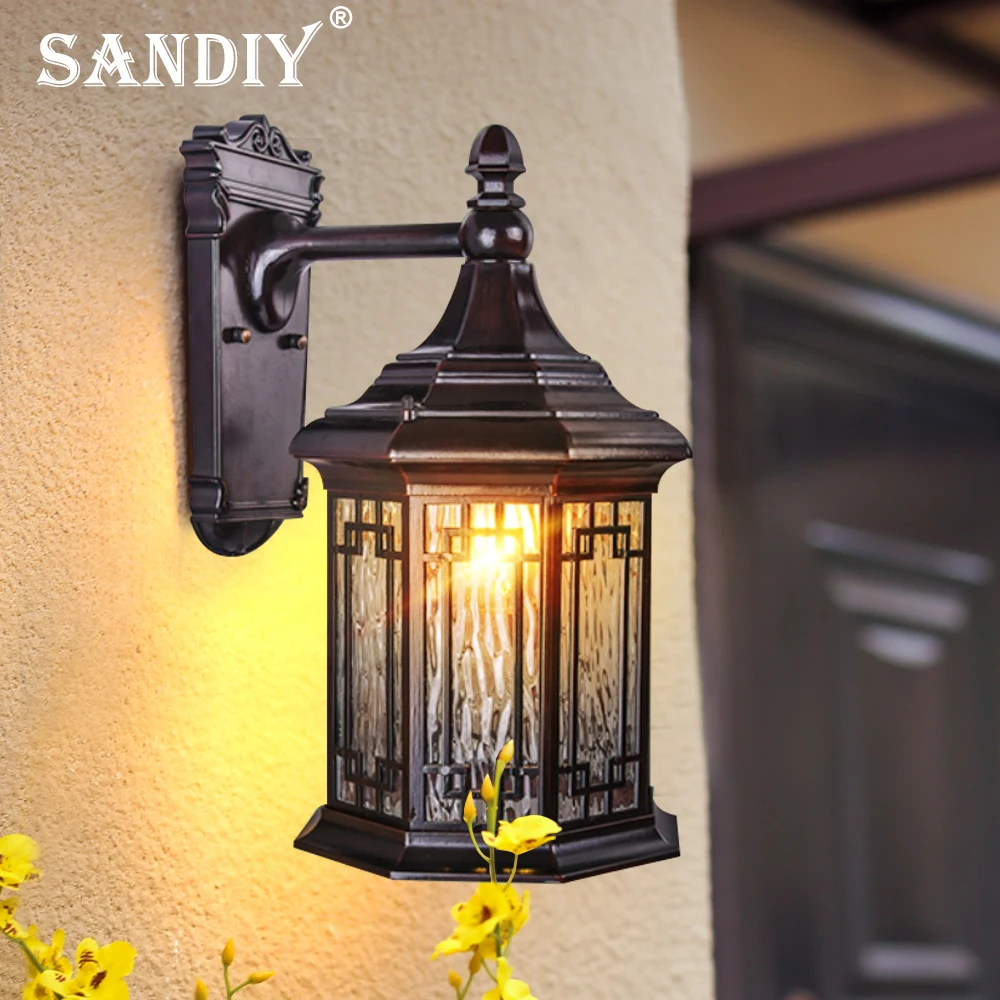 SANDIY Outdoor Porch Light Chandelier Post Lamp Exterior Wall Sconce Waterproof Vintage Led Lighting for House Gate Patio Aisle