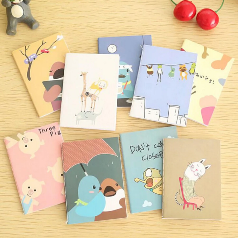 

5pcs 20pages/sheet Retro Notepad Book Korean Lovely Cartoon Image Notebook Vintage For Kids Stationery Height:8cm