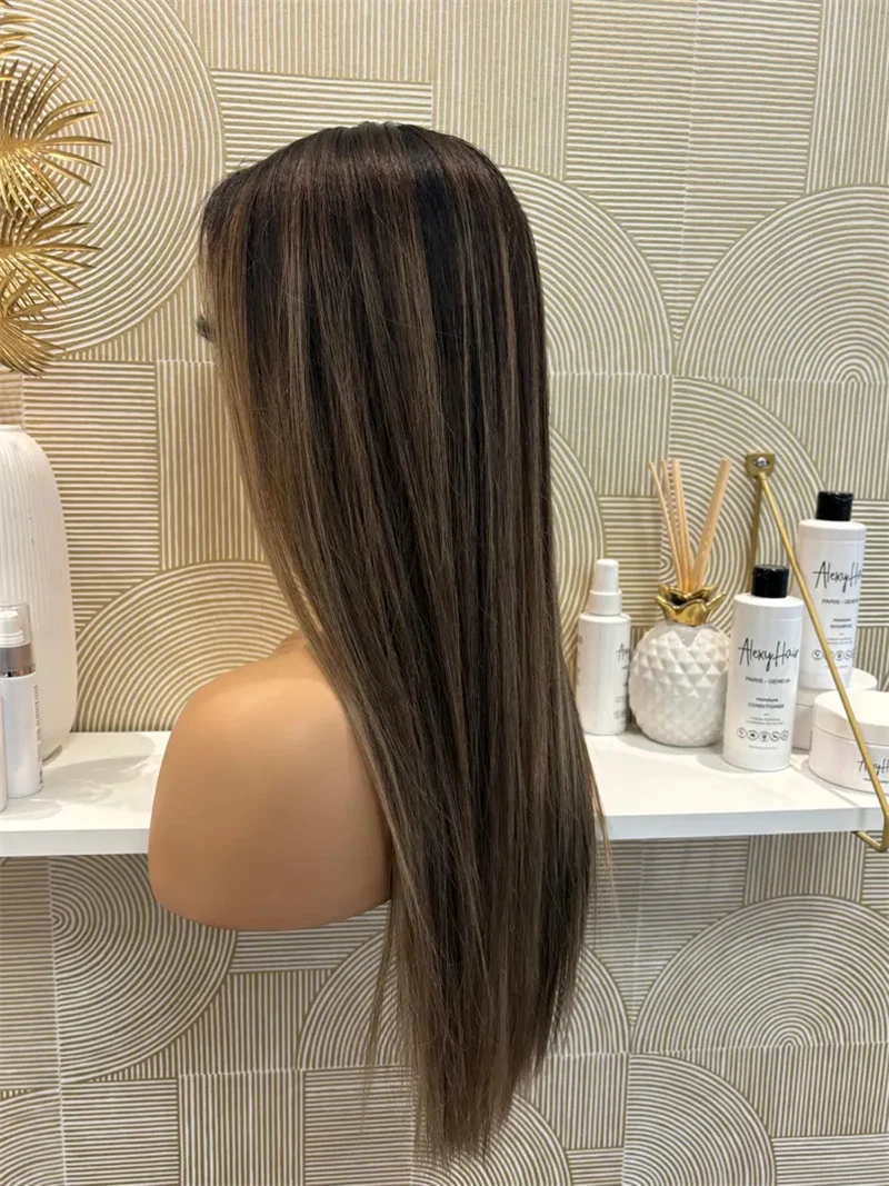 Прямые HD настоящие человеческие волосы кружевные передние парики Омбре Auburn