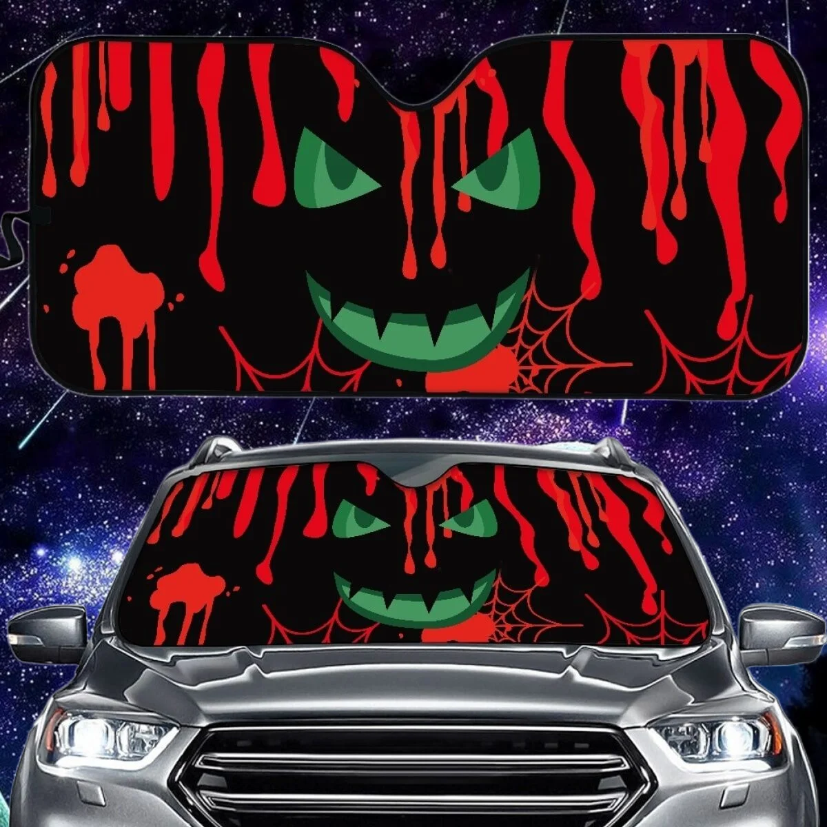 

Козырёк от солнца для женщин, с 3D-принтом в виде тыквы и летучей мыши