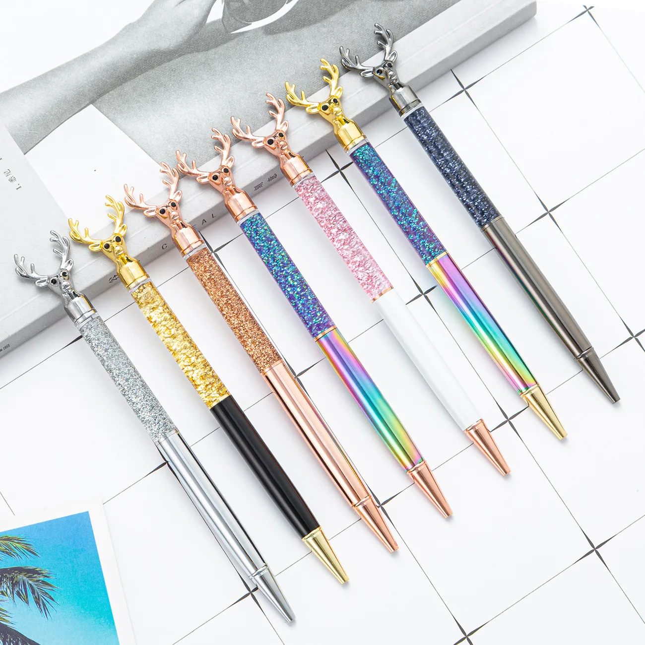 

Deer Cute Ballpoint Pens Stationery Wholesale Student Teacher Gifts School Supplies Office Accessories Crystal Ballpoint Pen