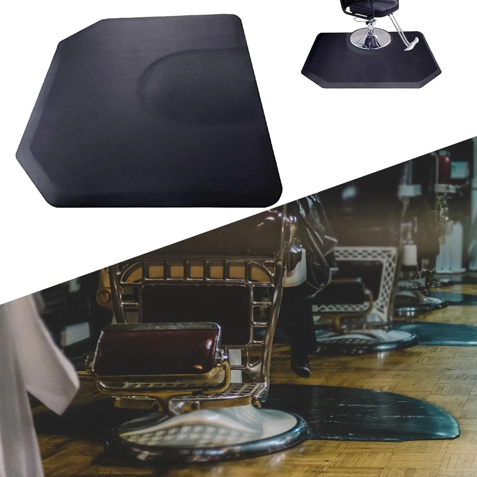 PU Barber Anti Fatigue Floor Mat Waterproof Hexagon Chair Cushion for Hairstylist Standing Hairdressing Hair Salon Barber Shop