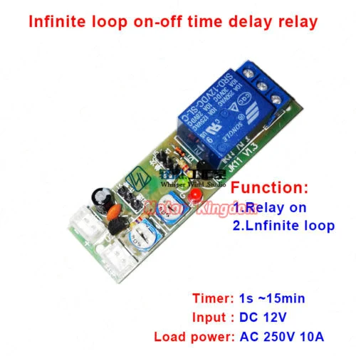 0-30Min 0-24h  DC5V 12V 24V Infinite Cycle Delay Timing Timer module,Relay ON OFF Switch  Multifunctional relay module