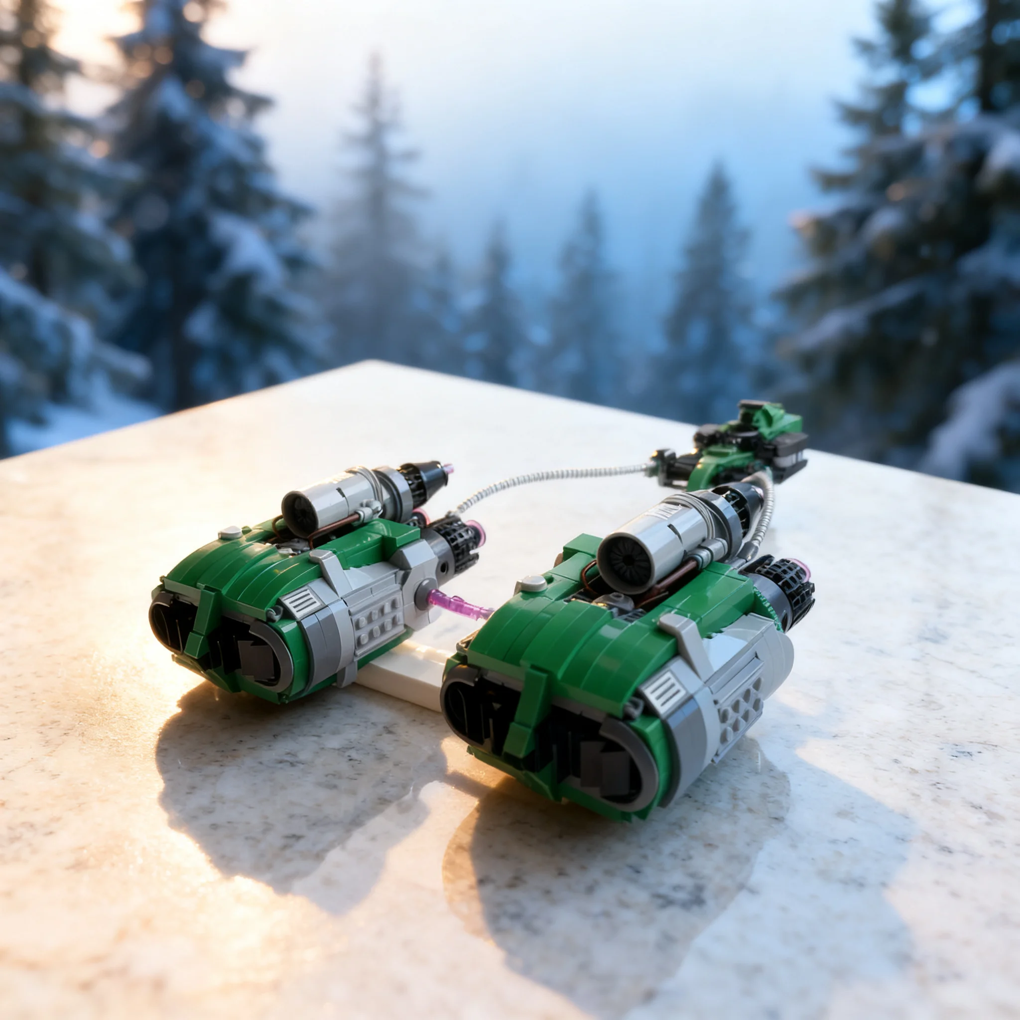 Фото Набор строительных блоков MOC Formula Podracer Team Green (1080 деталей) — развивающая игрушка для детей, идеальный подарок на День рождения или Рождество №1