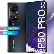 2021 New Global Version Cell Phone P50 Pro Android11.0 7.6Inch Full Screen 16GB+768GB 48MP+64MP Memory 5G Network Smartphone