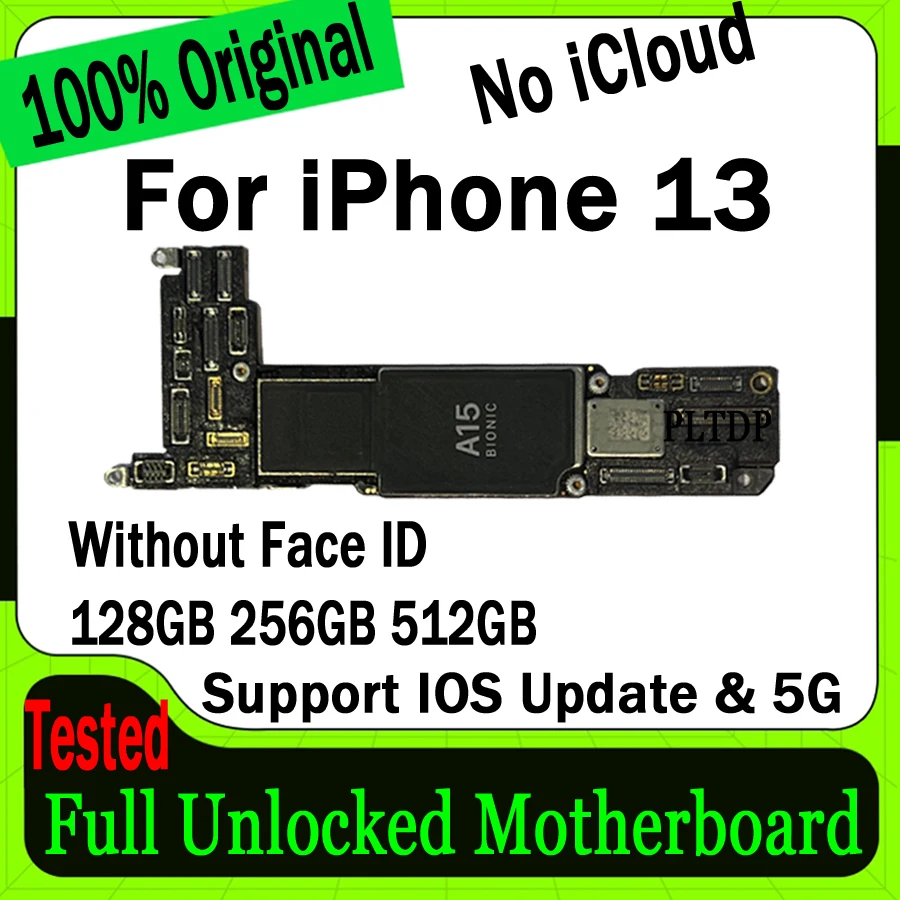 

128g/256g/512g Mainboard For iPhone 13 Motherboard 100% Original Unlocked Clean Icloud Logic Board Full Tested Good Working