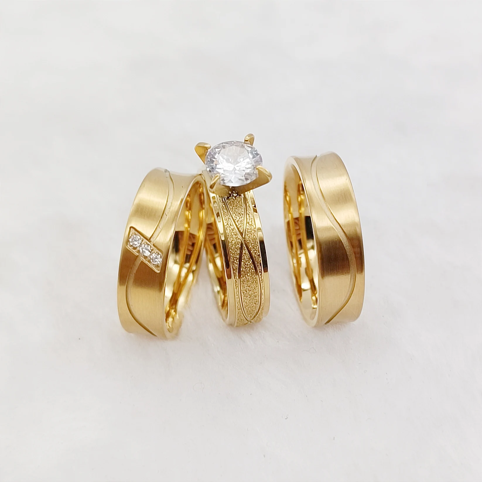 

Западные влюбленные обещают свадебные наборы обручальные кольца для влюбленных 18k позолоченные кольца для пар