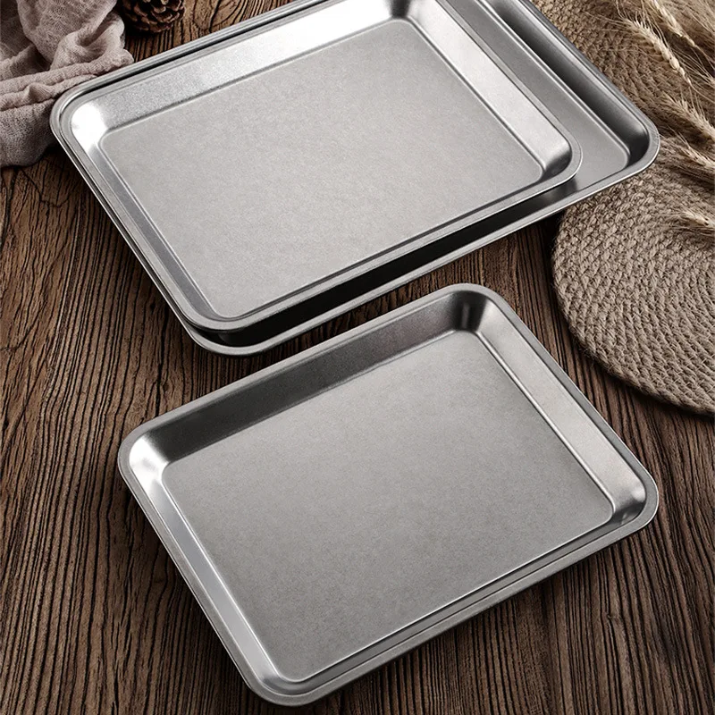 Прямоугольная пластина из нержавеющей стали декоративный поднос для хранения