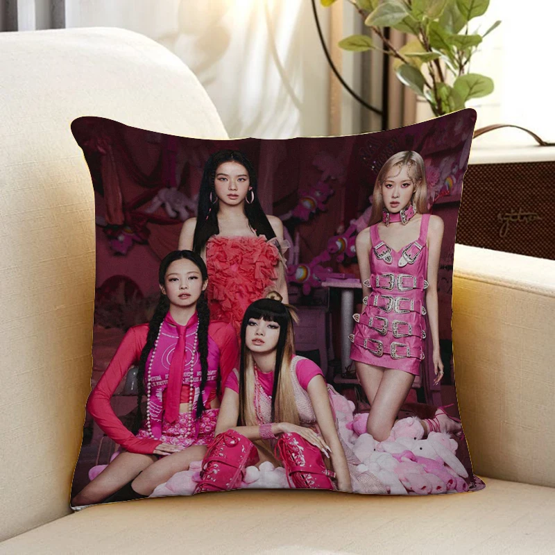 

Декоративные подушки в стиле аниме «окунь»-черно-розовые, подушки для дивана, подушки для сна, наволочка, наволочки 45x45, покрывала для кроват...