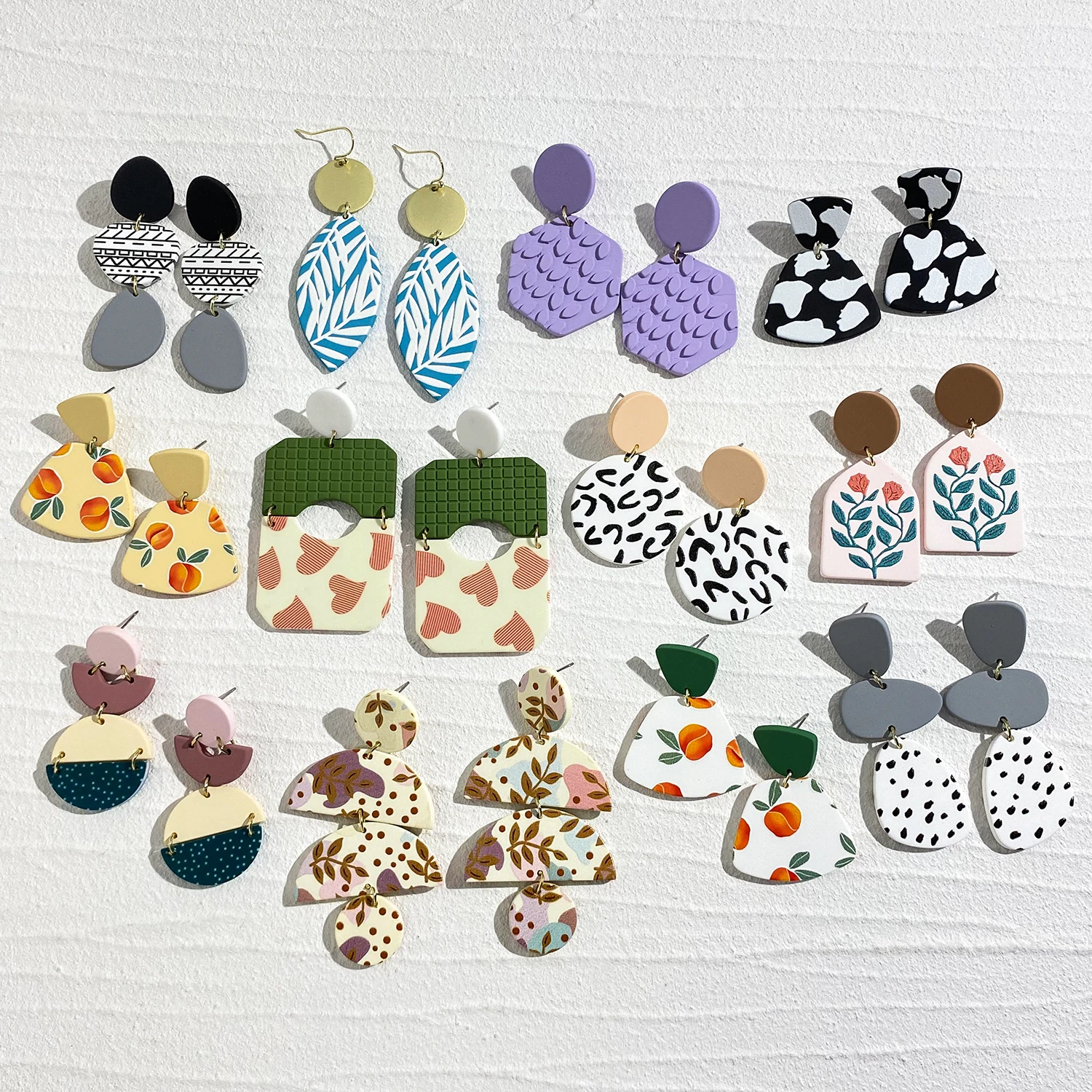 Lifefontier ручной работы цветок Сердце Узор Акриловые серьги-капли для женщин Необычные летние геометрические Подвесные серьги ювелирные изделия 2023