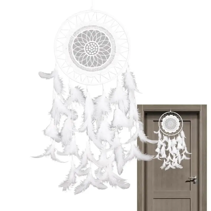 

Dream Catcher White Feathers Handmade Dreamcatcher Wall Hanging Decor Ornaments Birthday Graduation Gift