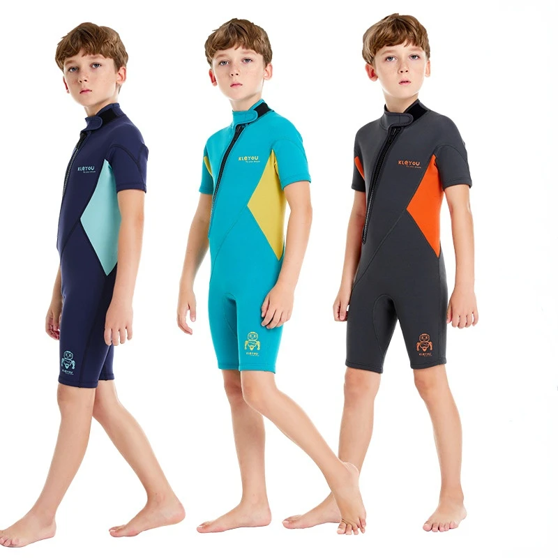 

2mm Kids Surfing Wetsuit Neoprene Shorty Diving Suit for Boys Scuba Thermal Swimwear Girls Thick Swimsuit Children Wet Suits