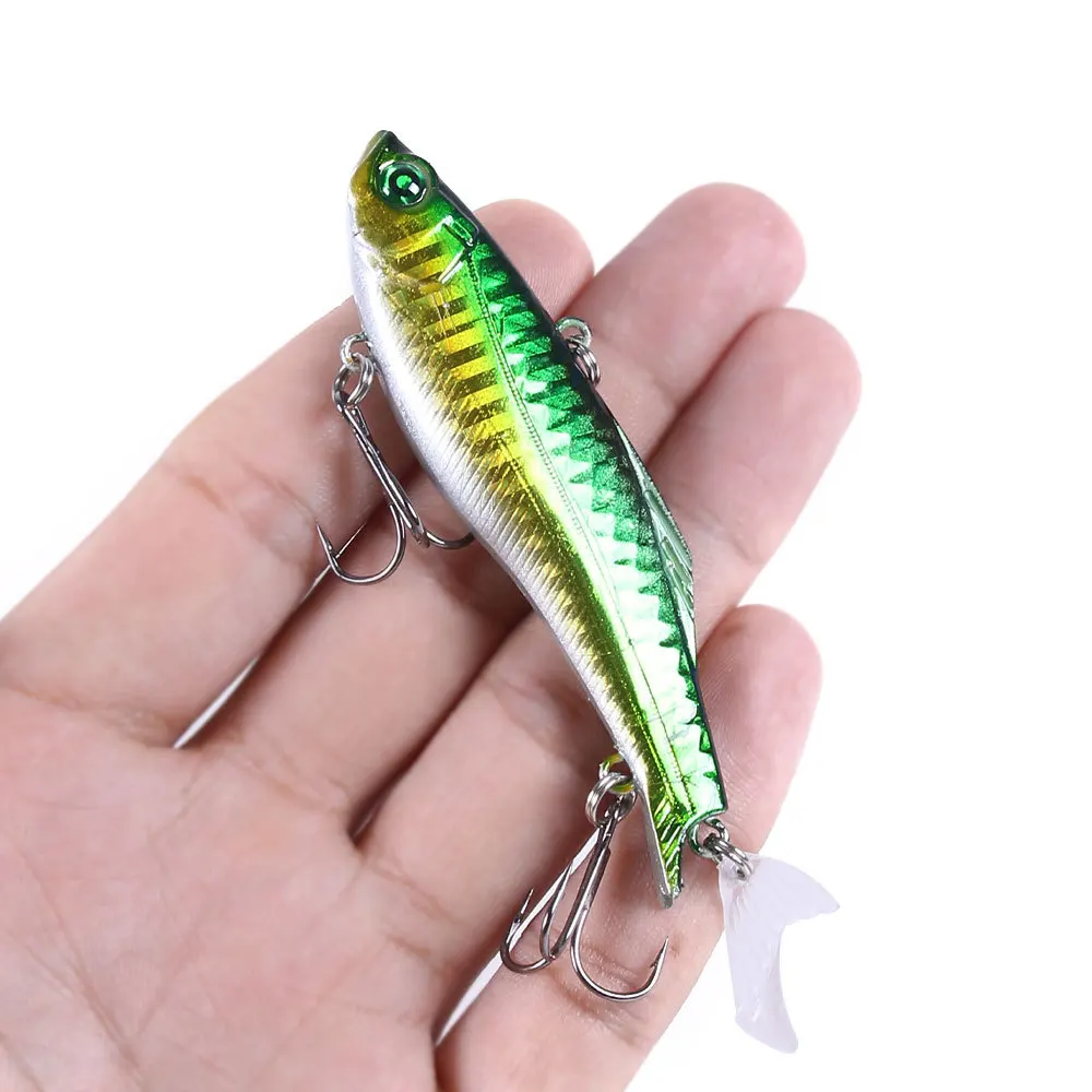 

2pcs 8cm 22.5g Sinking VIB Lure No Rattling Ball Artificial Wobbler Hard Bait Lipless Crankbait Winter Ice Fishing Tackle