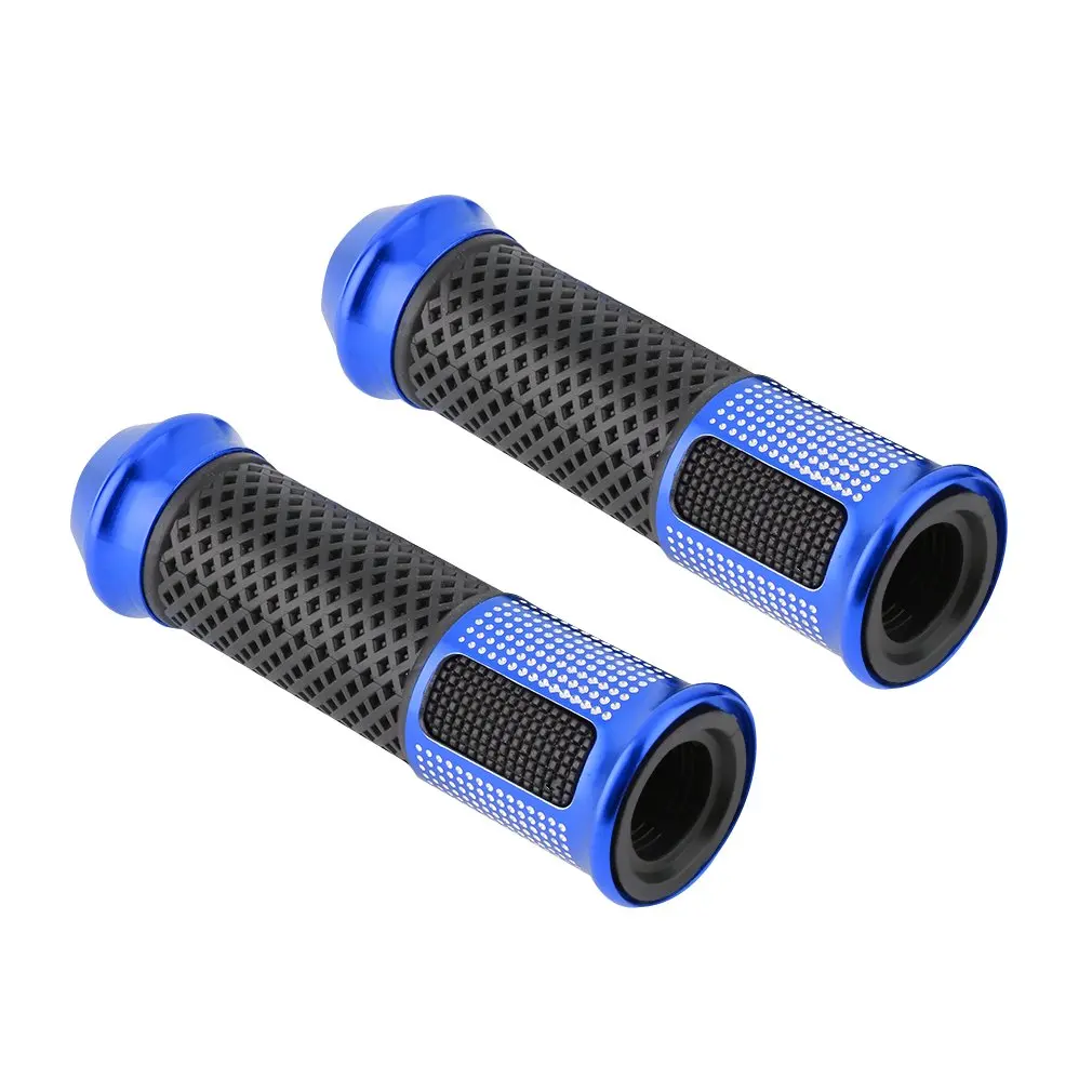 

2x Motorcycle Handle Bar Sports Metal Rubber Gel Hand Grips Replacement