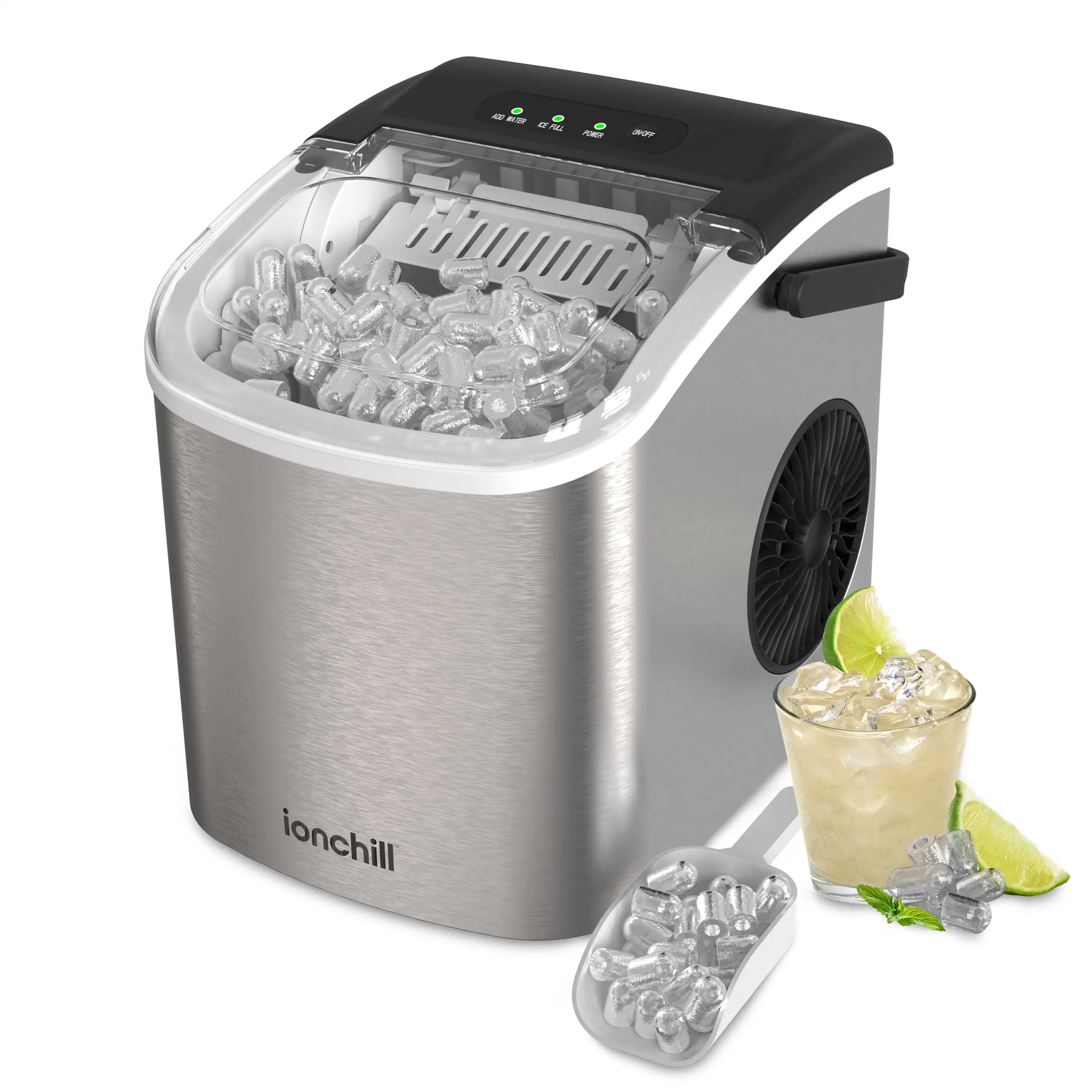 

Quick Cube Ice Machine, 26lbs/24hrs Portable Countertop Bullet Ice Maker