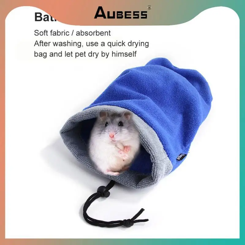 

Hamster Bath Towel Bag Dry Hair Absorbent Towel Bag Squirrel Ferret Pet Cleaning Products Pet Bedding Mother's Day Promotion