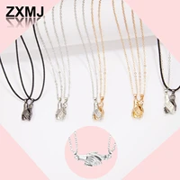 zxmj hot selling couples necklace magnetic attraction holding hands men and women love necklaces clavicle chain wholesale