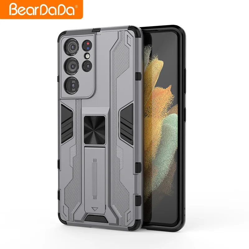 

Cross-border for samsung s20 mobile phones shell s21ultra magnetic suction bracket shell a71 hockey protective sleeve