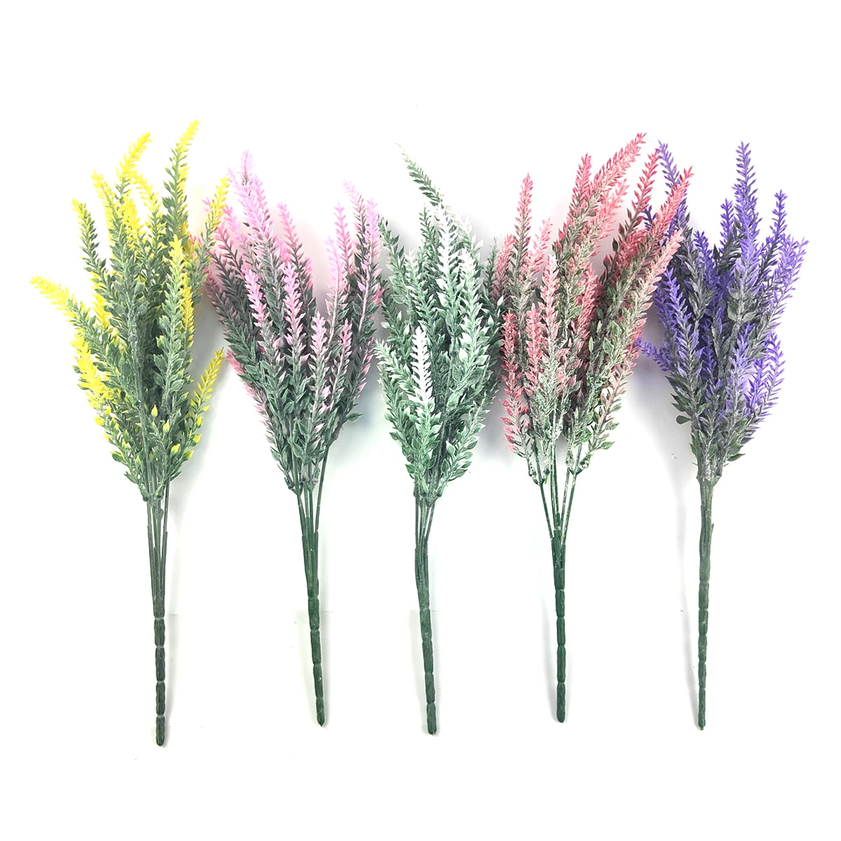 

Artificial Flowers Flocked Plastic Lavender Bundle Fake Plants Wedding Bridle Bouquet Indoor Outdoor Home Kitchen Office Table