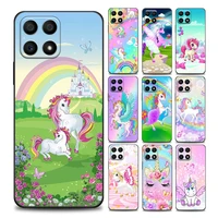cute cartoon rainbow unicorn animal phone case for honor 50 30 10 lite 30i 20 20e 9a 9c 9x pro 8x nova 8i 9 y60 cover soft cases