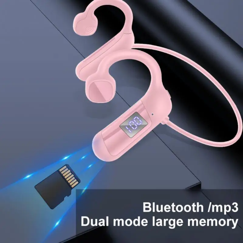 

Digital Power Display Wireless Headphone Support TF Card Waterproof Music Earphone 300mah Bone Conduction Bluetooth Headset