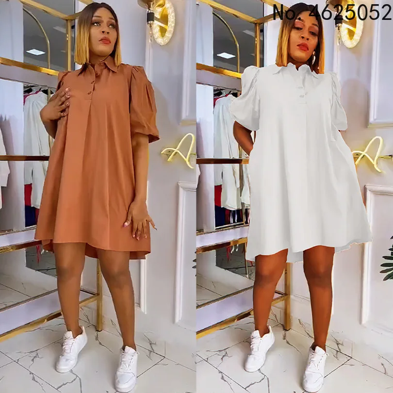 

Летнее Новое поступление 2022, модное Африканское платье с коротким рукавом, однотонное платье, африканские платья для женщин