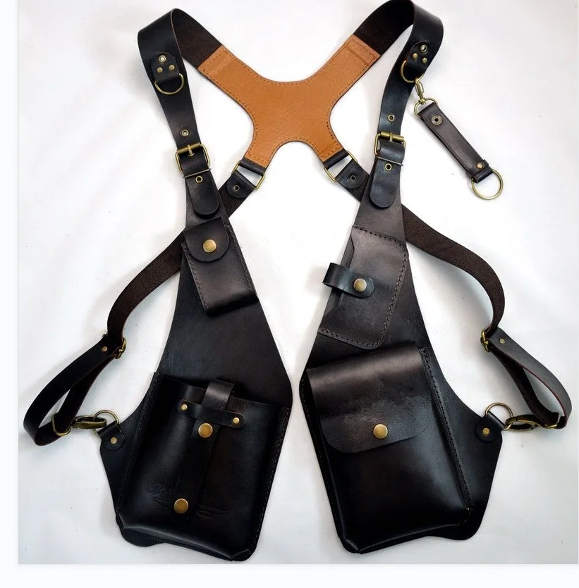 Мужские майки в стиле стимпанк кожаная сумка через плечо средневековом кобура с