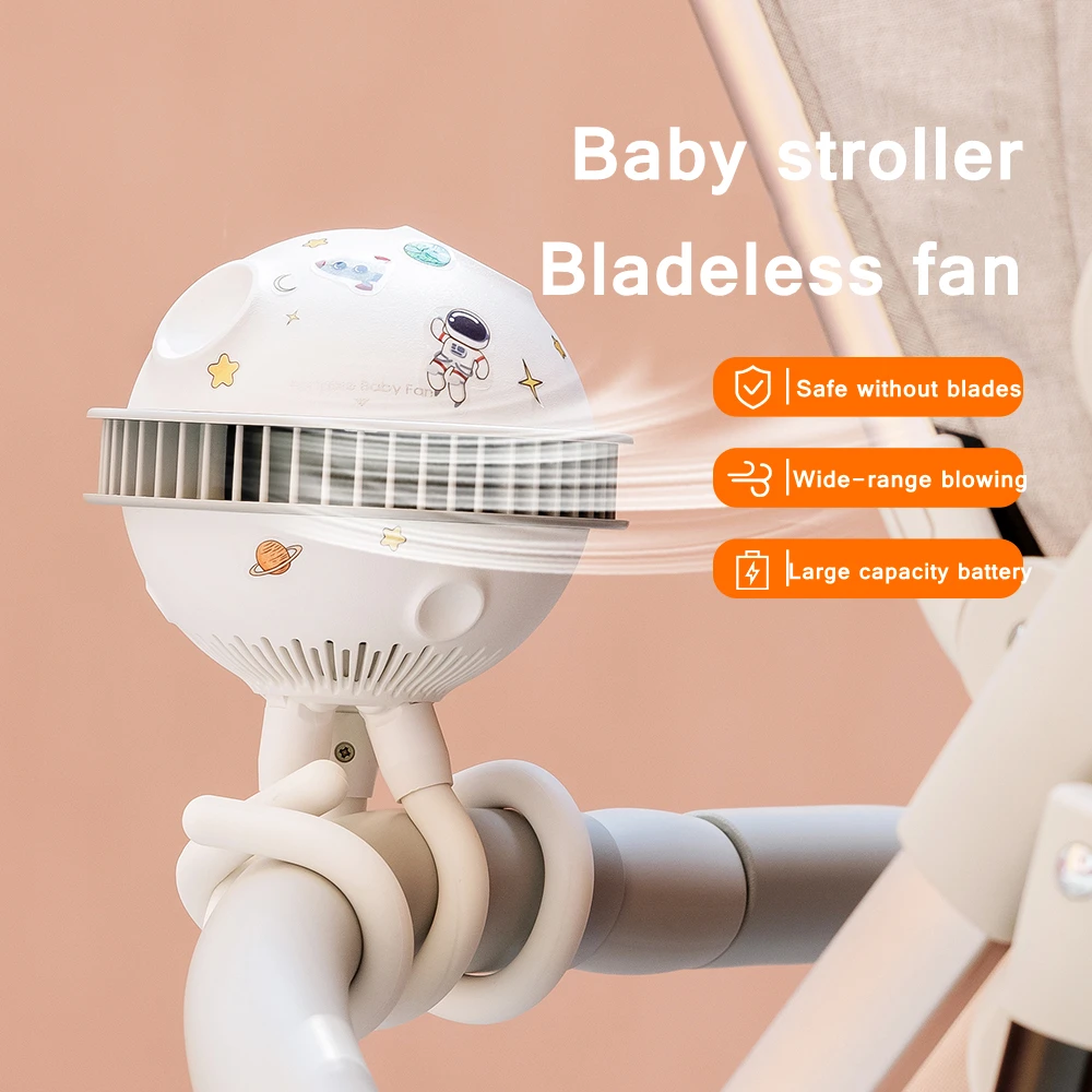 

Portable MIni Stroller Fan Desk Rechargeable Mini Air Conditioner Electric Travel Handheld Ceiling Fan Bladeless Cooling Fan