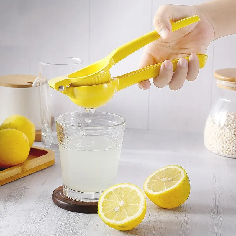 

Yellow Home Manual Lemon Squeezer Aluminum Alloy Hand Pressed Orange Fruit Juicer Portable Mini Blender Practical Kitchen Tools