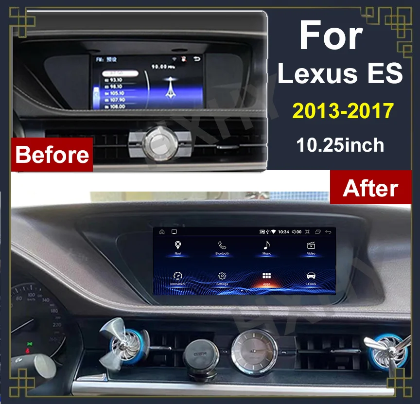 Android 13 8 + 128G беспроводной автомобильный DVD-плеер Carplay для LEXUS ES ES200 ES300H ES250 ES350