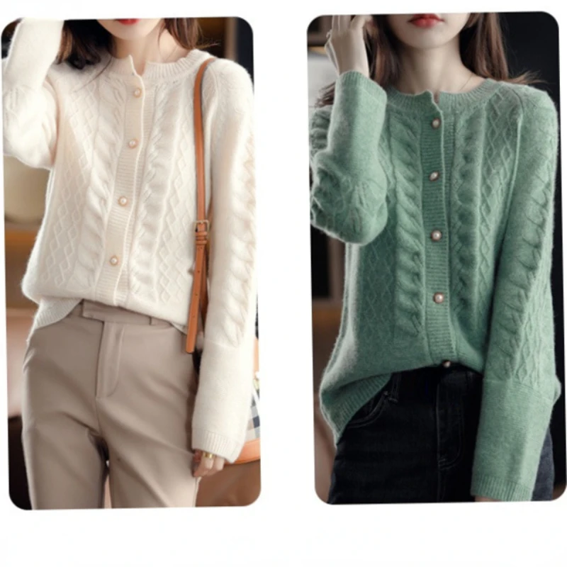 

Women's Sweater 2023 New Autumn Knitted Cardigan Women's Long Sleeve Cardigan Sweater Women O-Neck Casual Slim Knit Tops Jacket