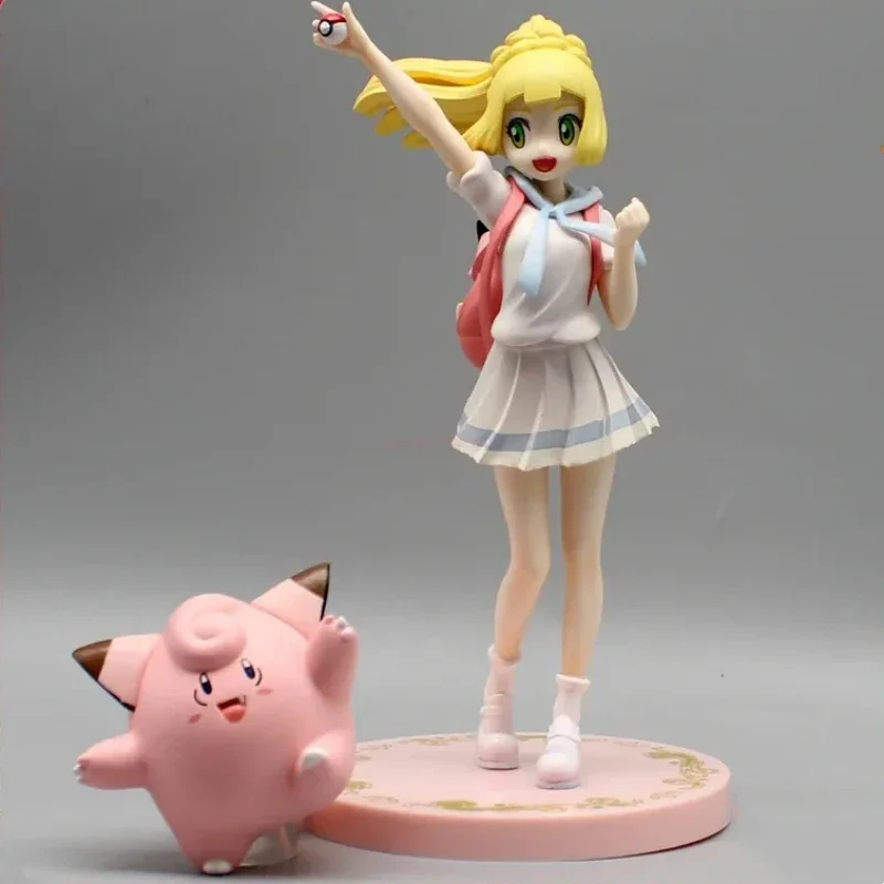 

19cm Pokemon Kawaii Pet Elf GK Sun Moon Refueling Lillie Clefairy Anime Action Figures Model Collect Ornaments Toy For Children