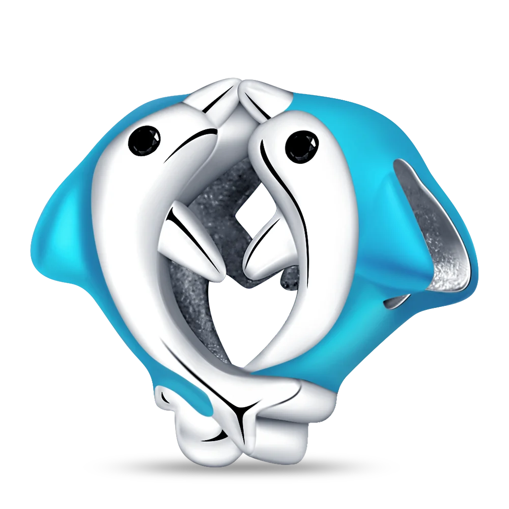 

Genuine 925 Sterling Cartoon Cute Animal DolphinsCharm Fit Original Pandora Bracelet For DIY Jewelry Making Beads