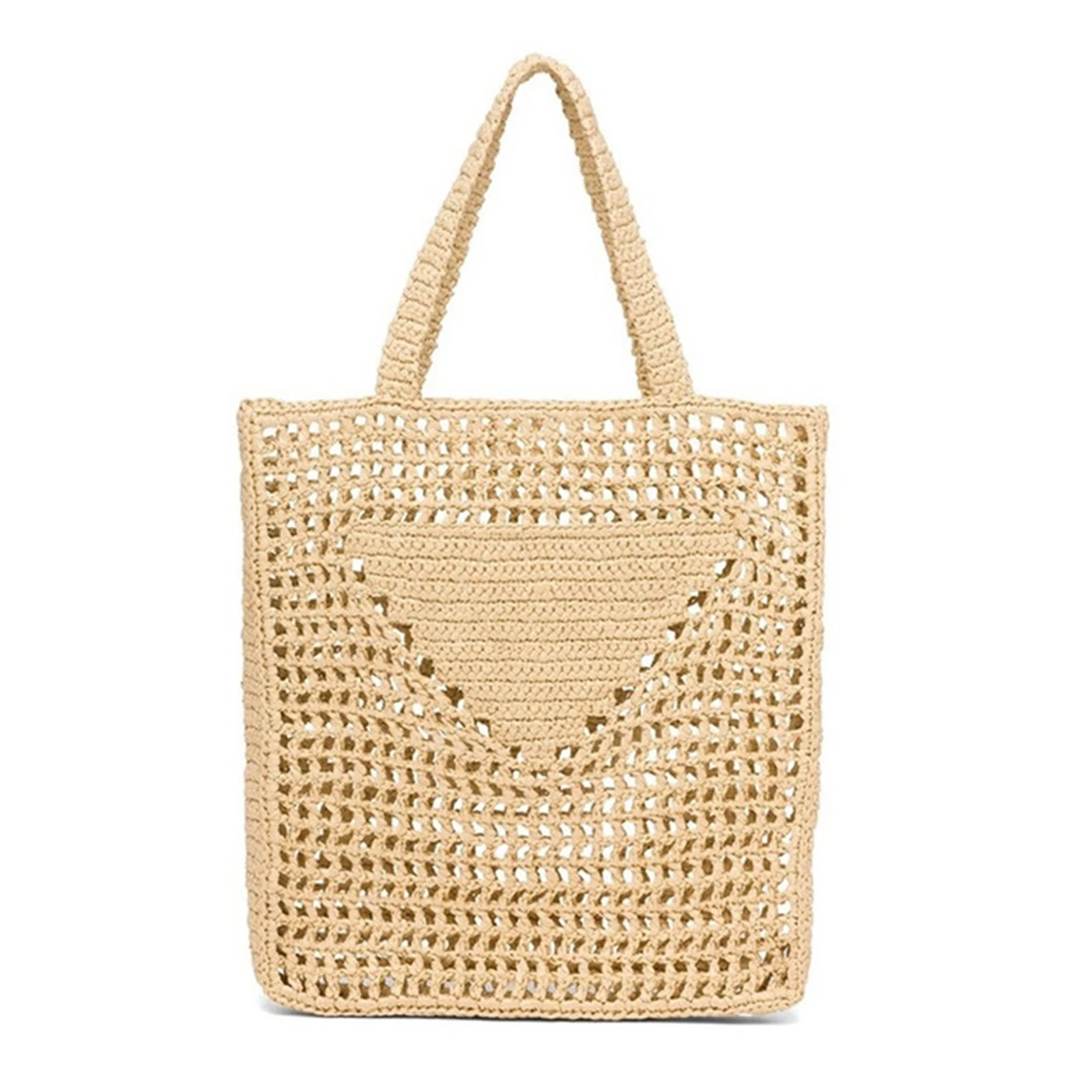 

Women Summer Hand-Woven Handbag Sea Beach Large Capacity Shoulder Bag Straw Tote Bag For Beach Resort Travel Day Casual Pouch
