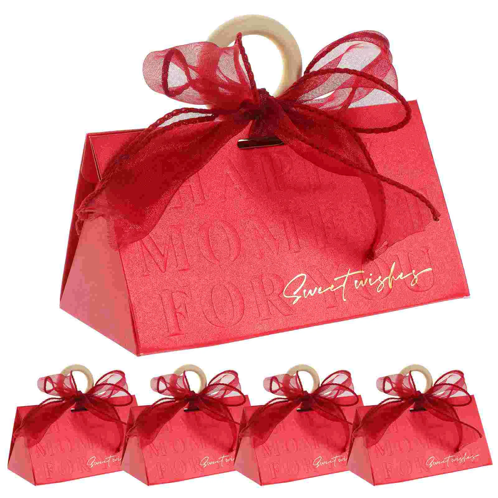 

18pcs Ribbon Paper Boxes Empty Present Bags Multipurpose Candy Packing Boxes