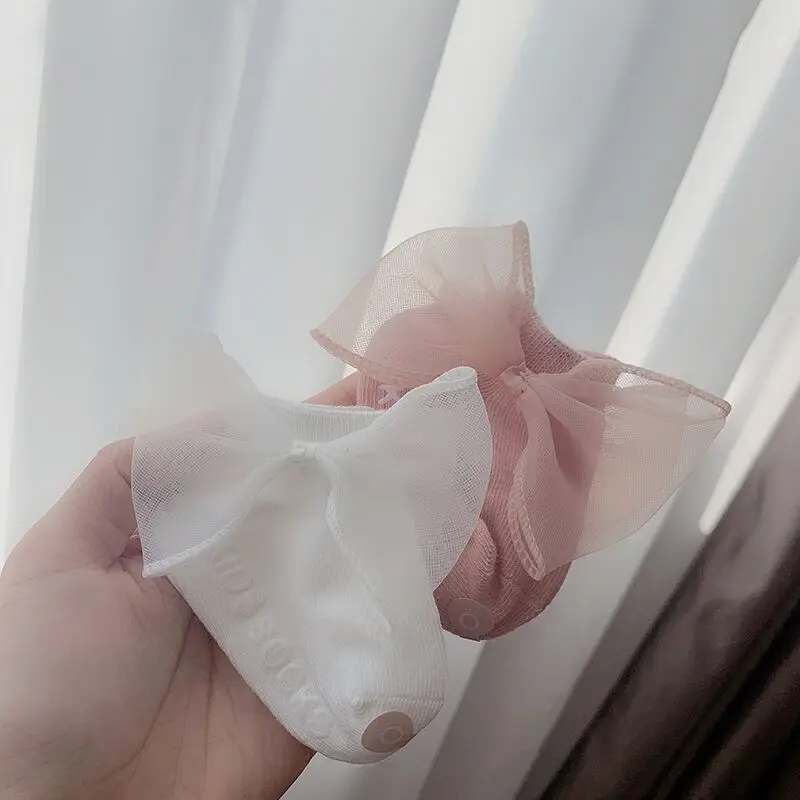 

5Pairs/Lot Lovely Newborn Baby Girls Low Cut Socks Cotton Soft Anti-Slips Floor Socks Infant Summer Lace Bows Princess Socks