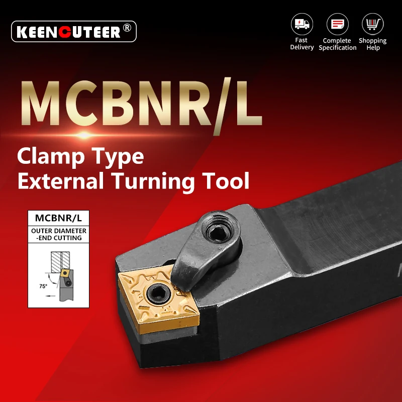 

MCBNR2020 MCBNR2525 MCBNR3232 External Turning Tool MCBNR MCBNL Lathe Bar CNC Cutting Tool Cutter Bar Turning Holder