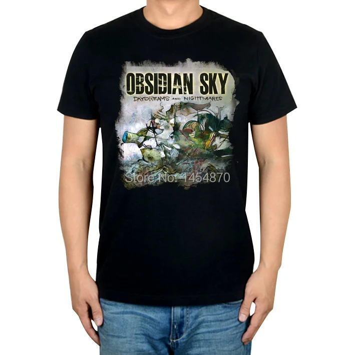 

3 Harajuku Summer style Obsidian Sky Rock Brand Music t shirt 100%Cotton Punk fitness heavy Metal black mens clothing