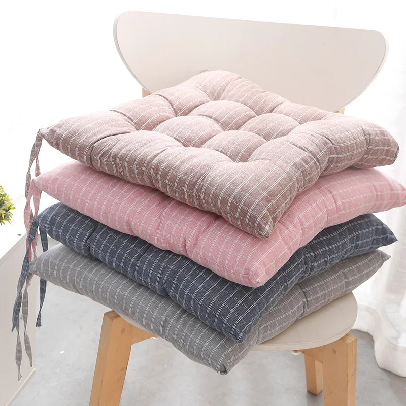 Квадратная подушка для стула из хлопка и льна Подушка ротанга домашний декор -