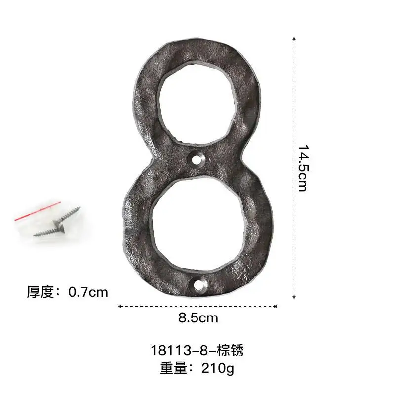 Металлические буквы номера дома ретро 3D вывеска стена кафе креативное чугунное