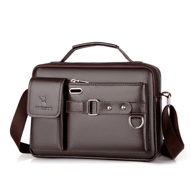 

2023 Men's All-In-One PU Retro Business Crossbody Bags Business Portable Executive Briefcase Laptop Large Capacity Commuter Bags